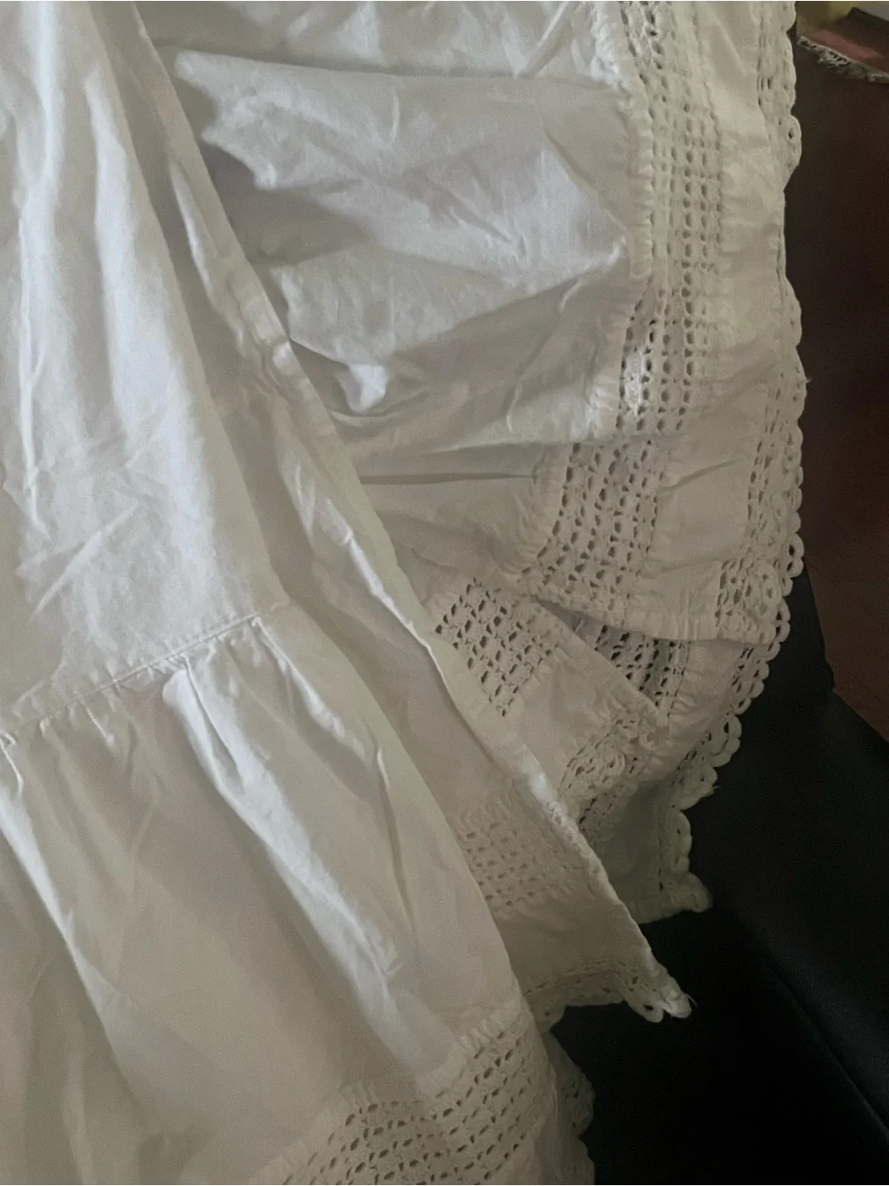 Pine Cone Hill Linen Embroidered Bed skirt